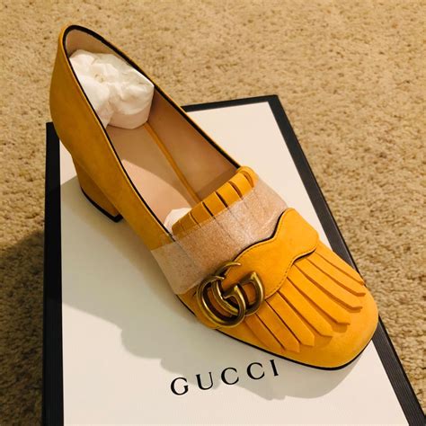 gucci new fango kid scamsciato|Gucci Kid Scamosciato New Fango Heeled Loafers in Cream .